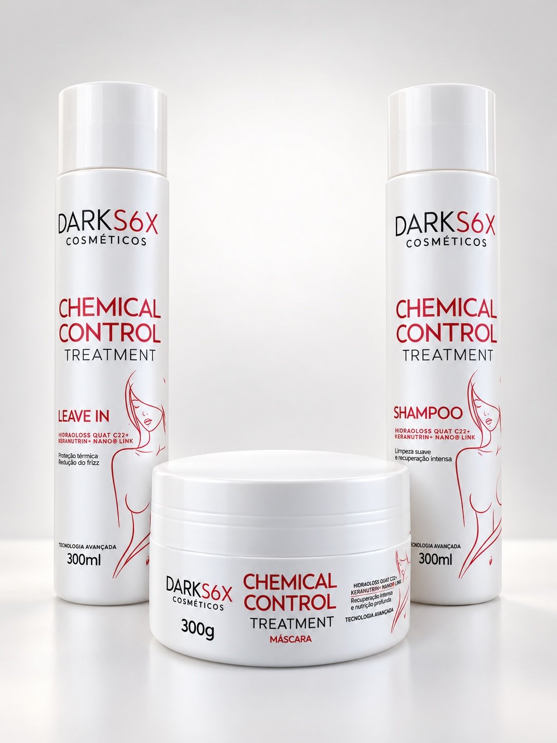 Kit Home Care Darks6x Chemical Control com shampoo, máscara e protetor térmico
